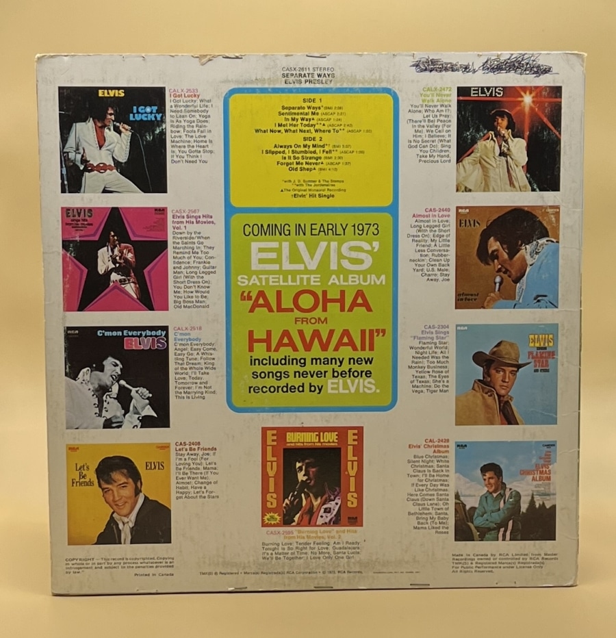 Elvis - Separate Ways **Used Vinyl LP** - Image 2