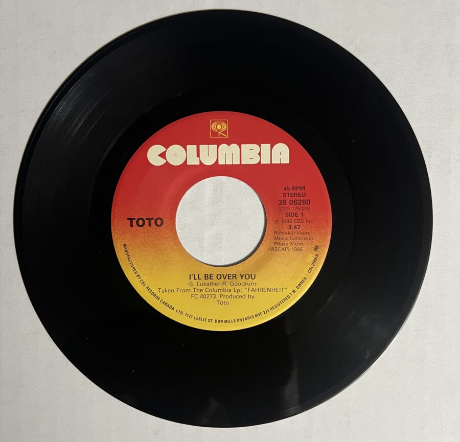 Toto - I'll Be Over You / In A Word  **Used 7-inch** - Image 3